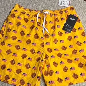 Brooklyn Cloth Yellow Burger Flag Swim Trunks